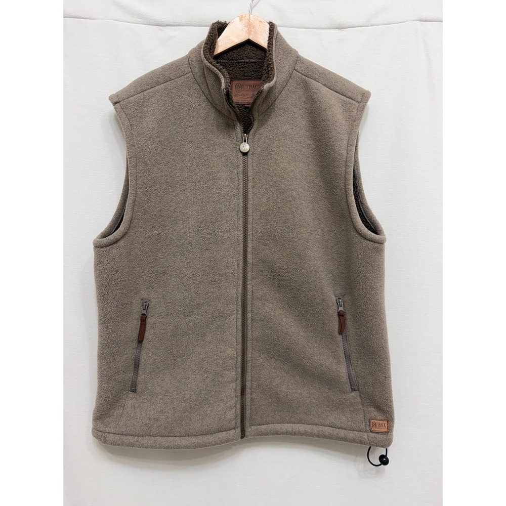 Outback Trading Co Mens Large Brown Sherpa Lined Summit Fleece Vest Western Fall